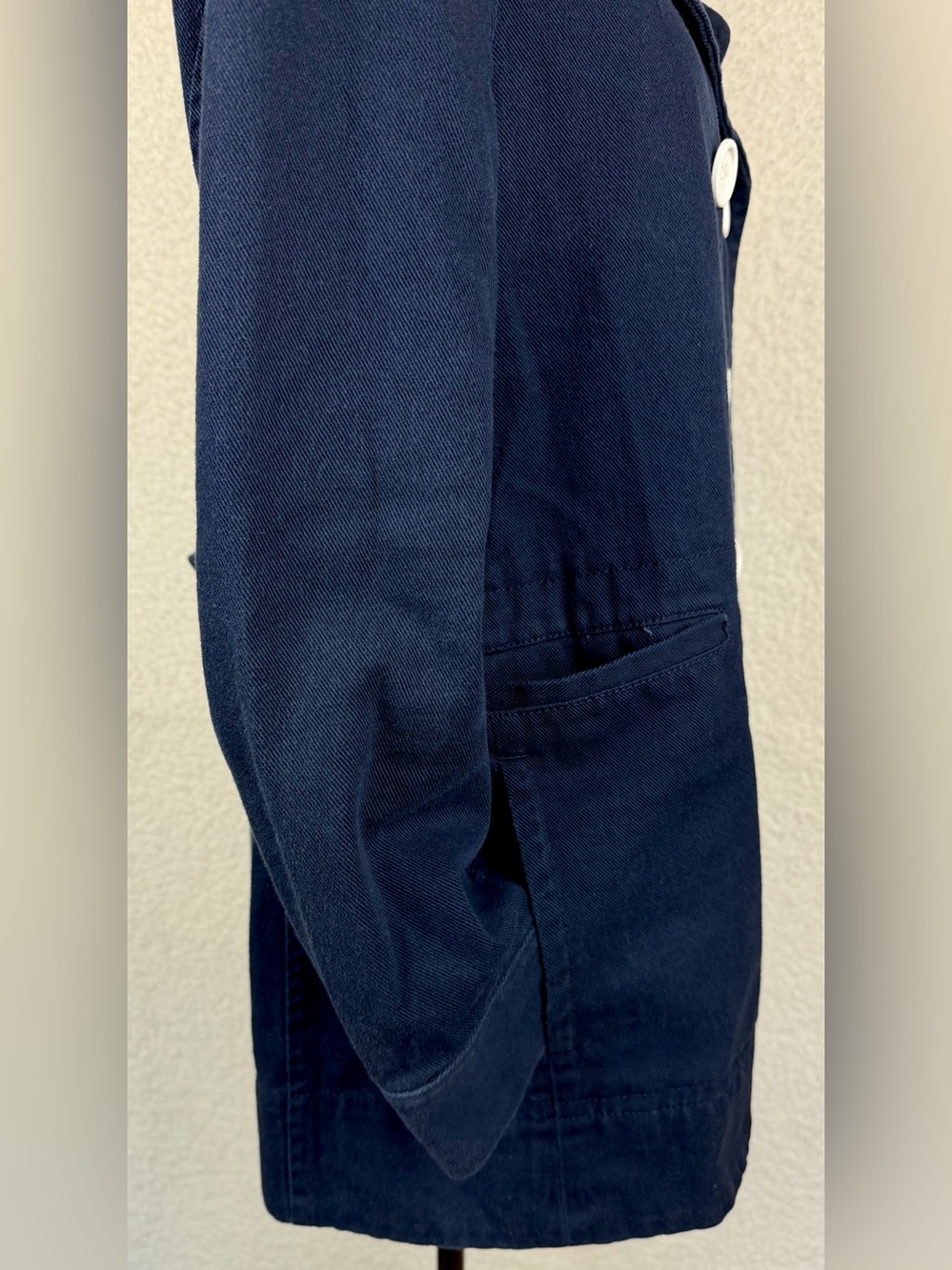 J. CREW • Navy/White Heavyweight Cotton Twill Double-Breasted Peacoat, 6 - Picture 10 of 14